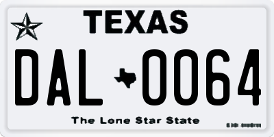 TX license plate DAL0064