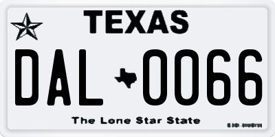 TX license plate DAL0066