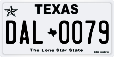 TX license plate DAL0079