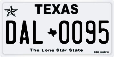 TX license plate DAL0095