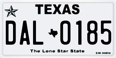 TX license plate DAL0185