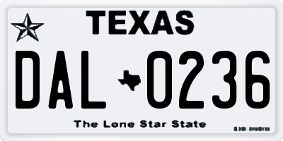 TX license plate DAL0236