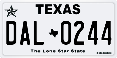 TX license plate DAL0244