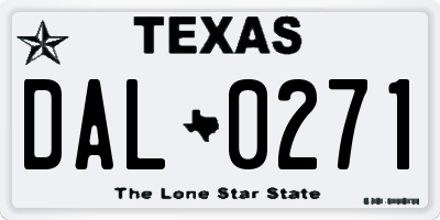 TX license plate DAL0271