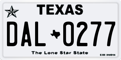 TX license plate DAL0277