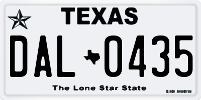 TX license plate DAL0435