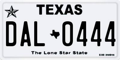 TX license plate DAL0444
