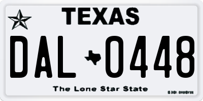 TX license plate DAL0448