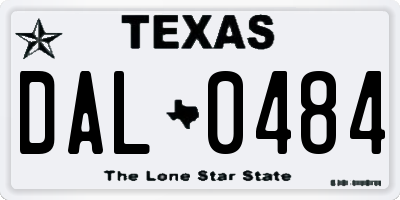 TX license plate DAL0484