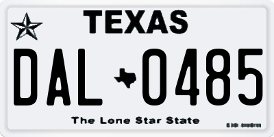 TX license plate DAL0485