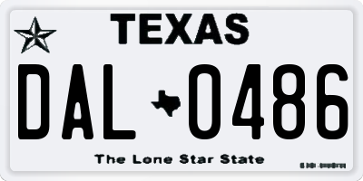 TX license plate DAL0486