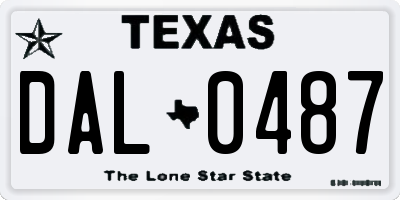 TX license plate DAL0487