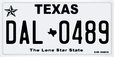 TX license plate DAL0489