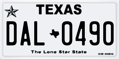 TX license plate DAL0490