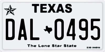 TX license plate DAL0495