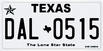 TX license plate DAL0515
