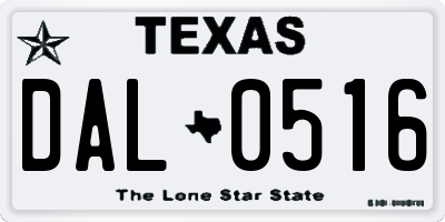 TX license plate DAL0516