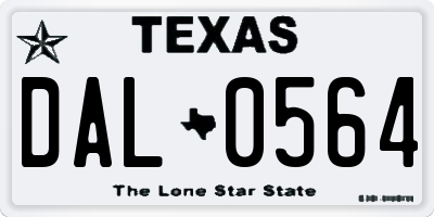 TX license plate DAL0564