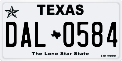 TX license plate DAL0584