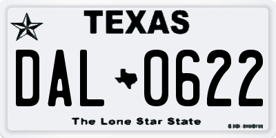TX license plate DAL0622