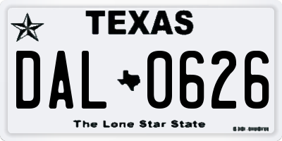 TX license plate DAL0626