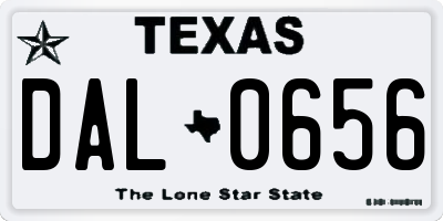 TX license plate DAL0656