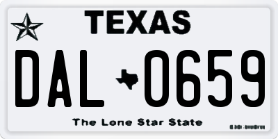 TX license plate DAL0659