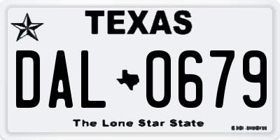 TX license plate DAL0679