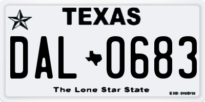 TX license plate DAL0683