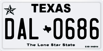 TX license plate DAL0686