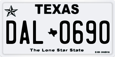 TX license plate DAL0690