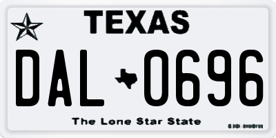 TX license plate DAL0696