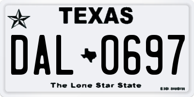 TX license plate DAL0697