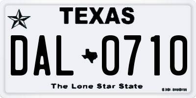TX license plate DAL0710