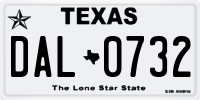 TX license plate DAL0732