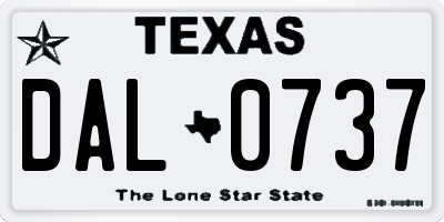 TX license plate DAL0737