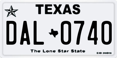 TX license plate DAL0740