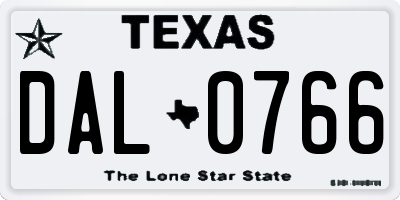 TX license plate DAL0766