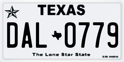 TX license plate DAL0779