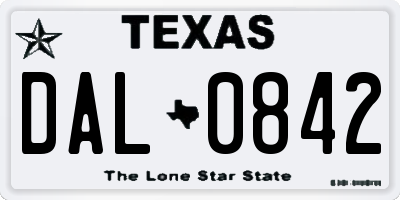 TX license plate DAL0842