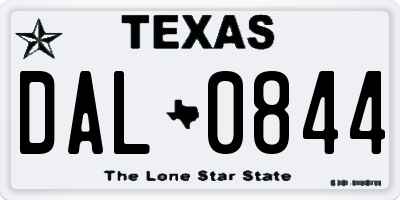 TX license plate DAL0844