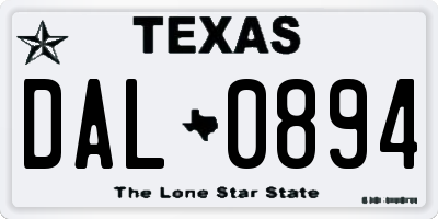 TX license plate DAL0894