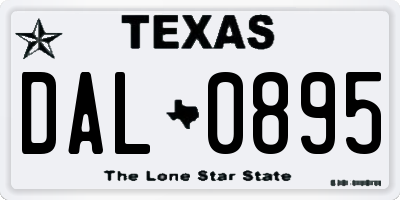 TX license plate DAL0895