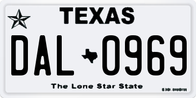 TX license plate DAL0969