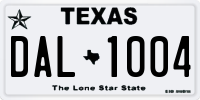 TX license plate DAL1004