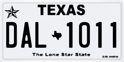TX license plate DAL1011