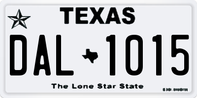 TX license plate DAL1015