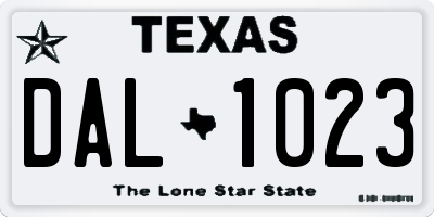 TX license plate DAL1023