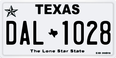 TX license plate DAL1028