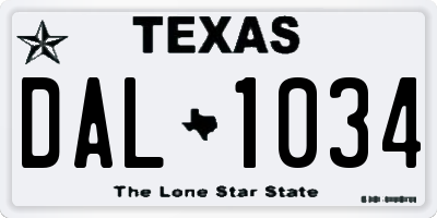 TX license plate DAL1034